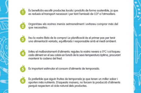 Recomanacions d'alimentació i consum responsable